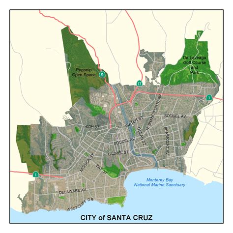 Map of Santa Cruz California